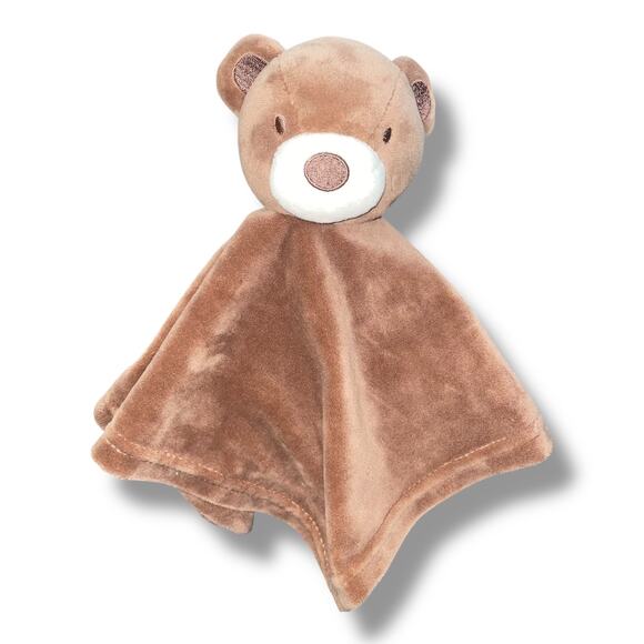 Baby Essentials Brown Bear Lovey Security Blanket Nursery Decor Shower Gift 13" - Picture 2 of 10